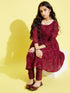 Girl's Maroon Mirror Kurta Pyjama Set